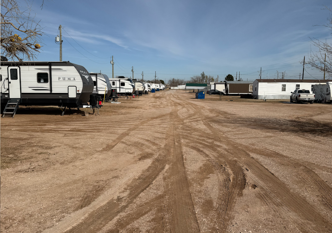 Caliche road after winter storm
